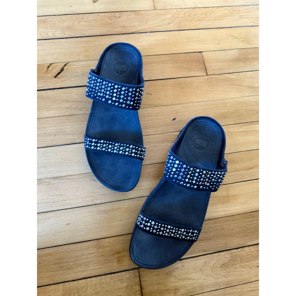 Fitflop‎ flare slide sandals in navy blue